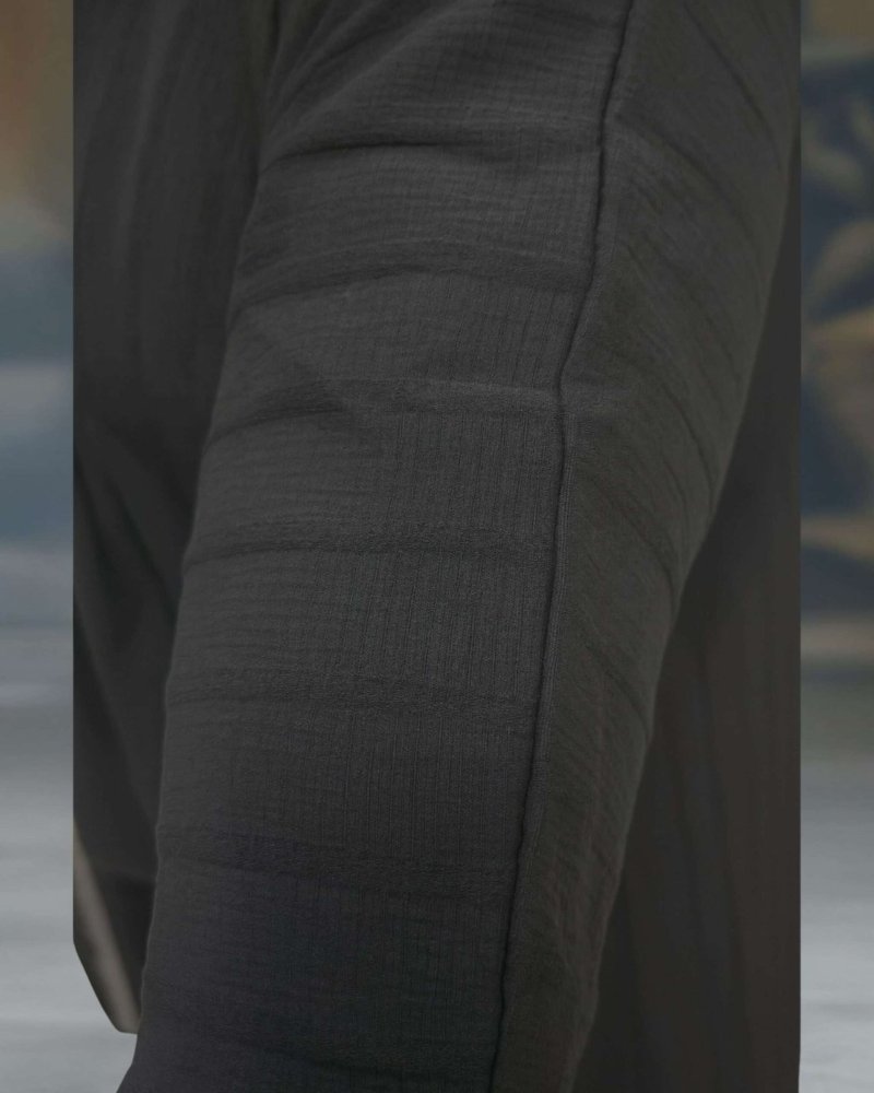 Rinezza Black Abaya with Self Design Pattern | Full Sleeve Elastic | Large Size 56 Length | Free Black Dupatta