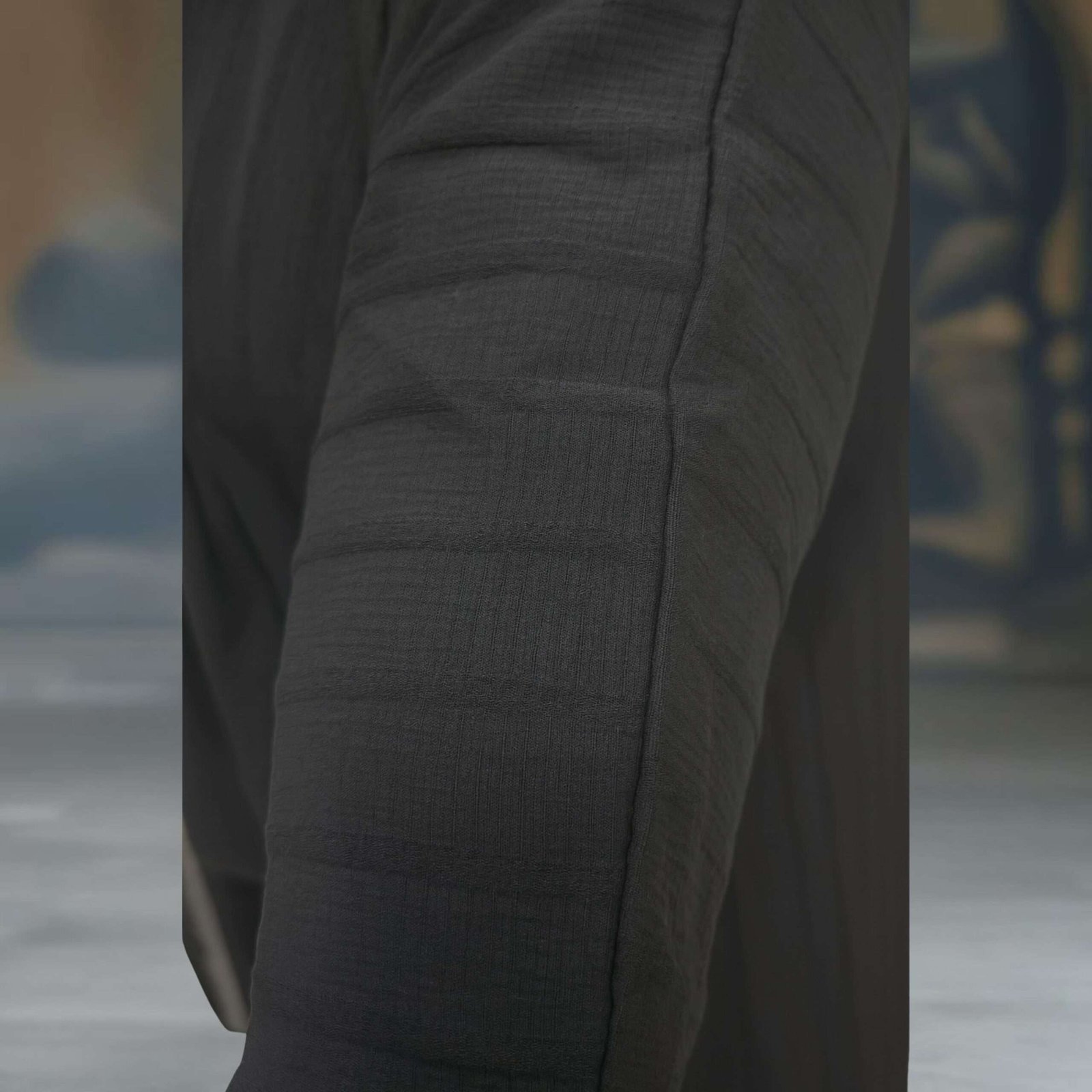 Rinezza Black Abaya with Self Design Pattern | Full Sleeve Elastic | Large Size 56 Length | Free Black Dupatta - Image 2