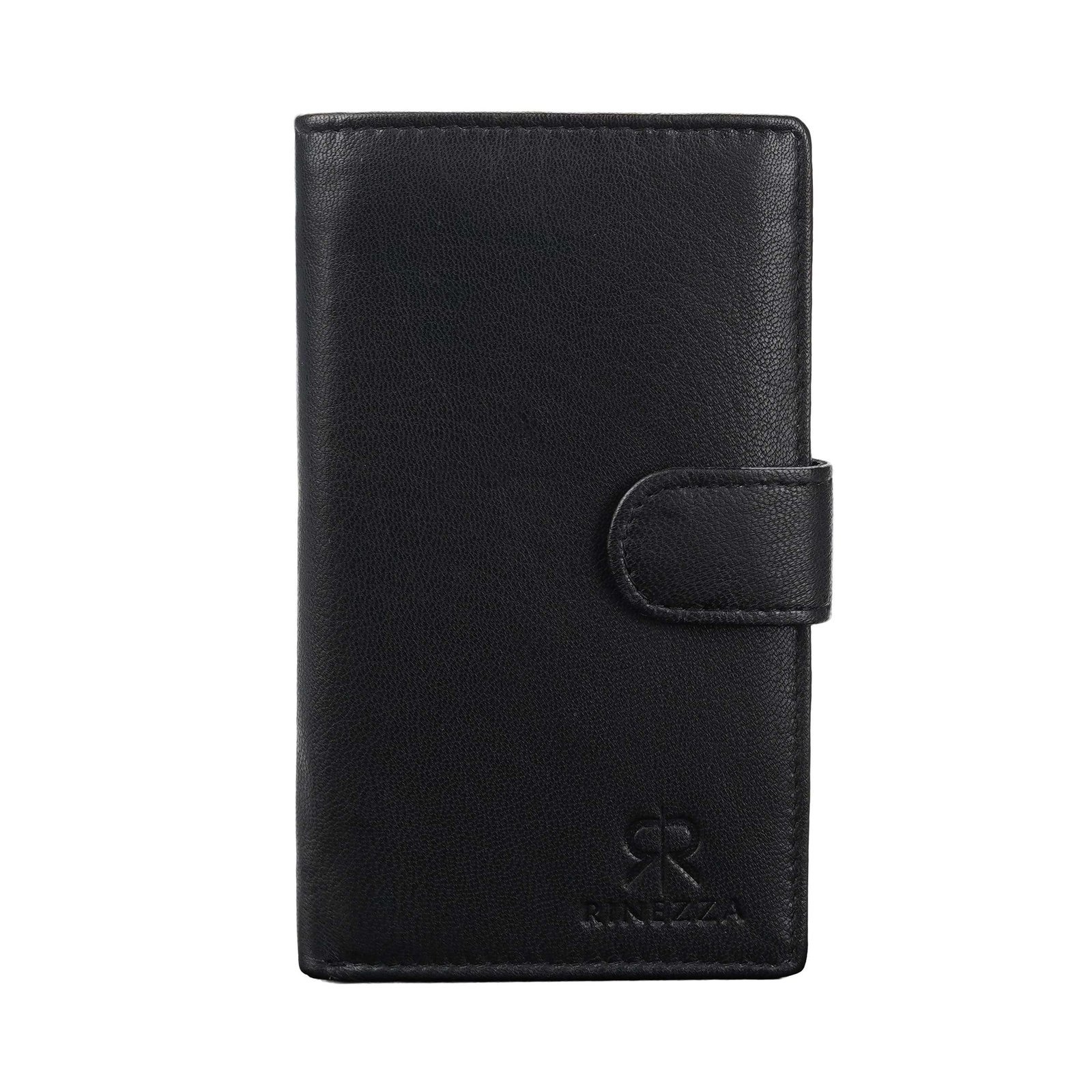 Rinezza Genuine Leather Long Wallet for Men & Women | 9 Card Slots | Currency Compartment | 1 ID Window | 1 Coin Pocket | Snap Closure | RFID Protected