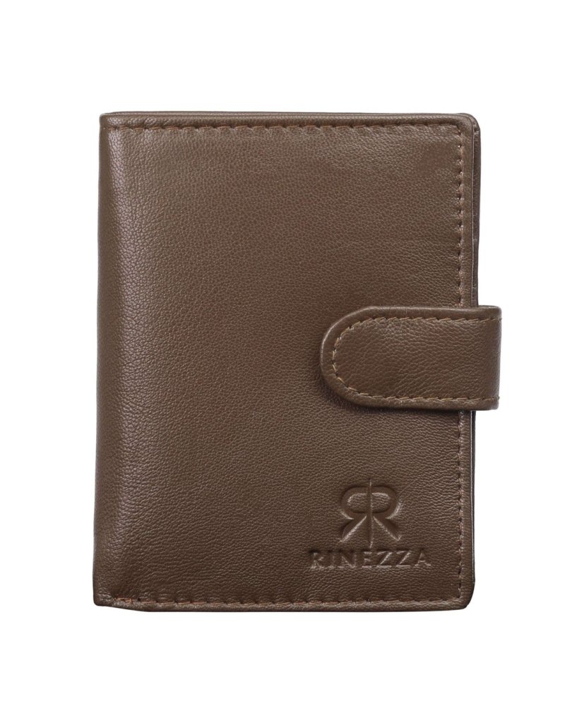 Rinezza Genuine Leather Card Holder Wallet ATM |CC | ID Card |3 Slots | Coin Pocket | RFID Protected | Snap Closure