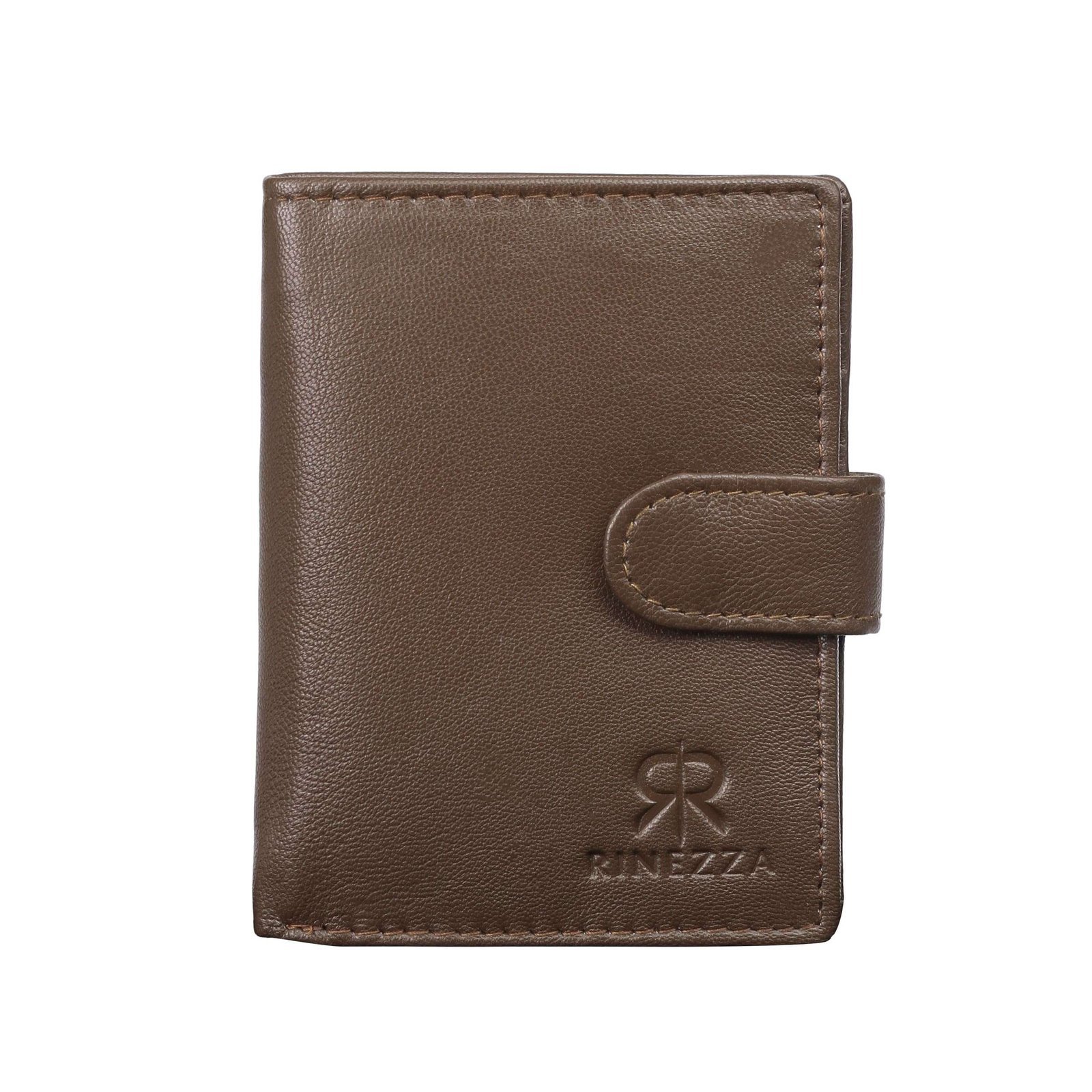 Rinezza Genuine Leather Card Holder Wallet ATM |CC | ID Card |3 Slots | Coin Pocket | RFID Protected | Snap Closure