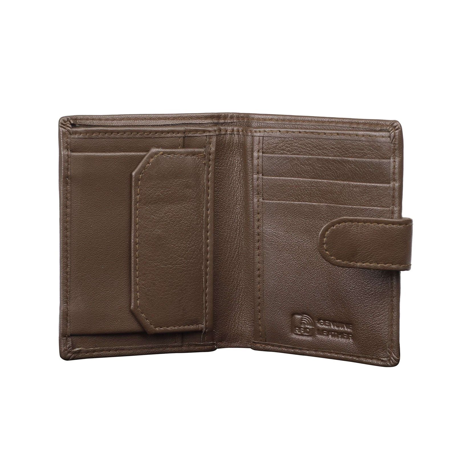 Rinezza Genuine Leather Card Holder Wallet ATM |CC | ID Card |3 Slots | Coin Pocket | RFID Protected | Snap Closure - Image 3