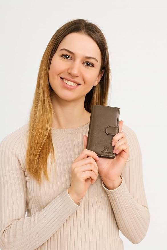 Rinezza Genuine Leather Long Wallet for Men & Women | 10 Card Slots | with Cash Compartment | 1 ID Window | RFID Blocking - Image 2