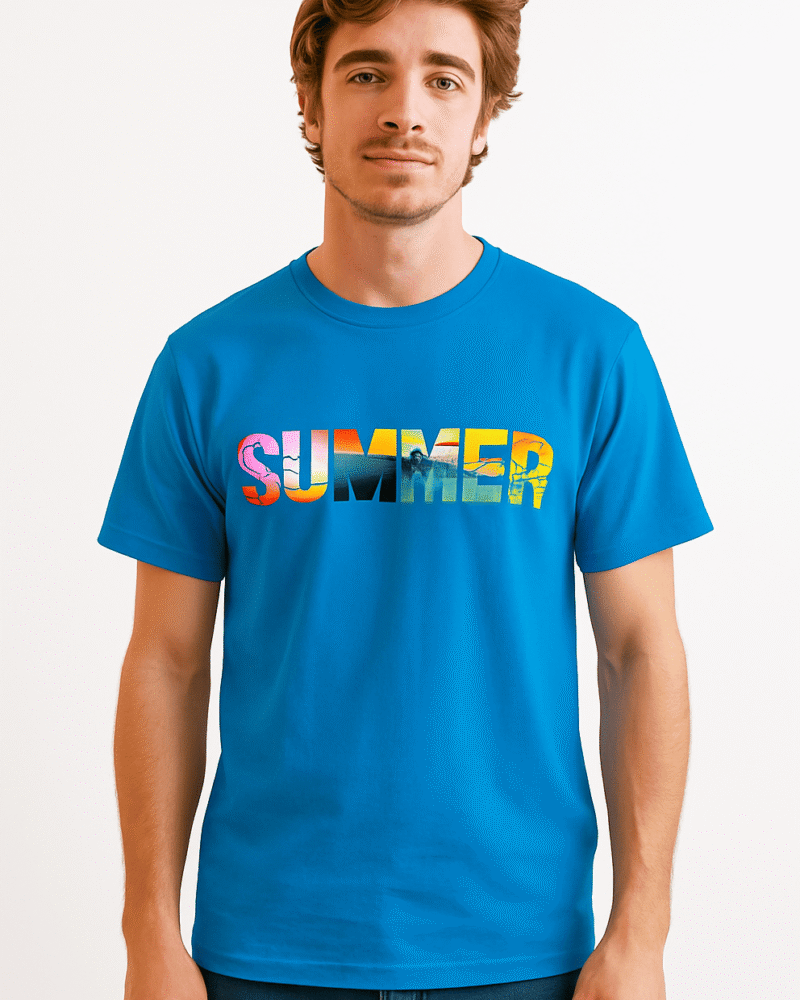 Funtee Unisex Blue Summer Imported T-Shirt Print
