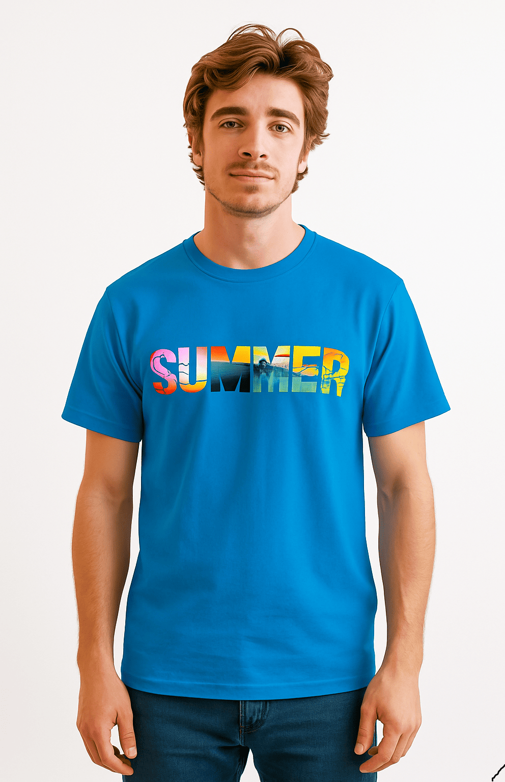Funtee Unisex Blue Summer Imported T-Shirt Print - Image 2