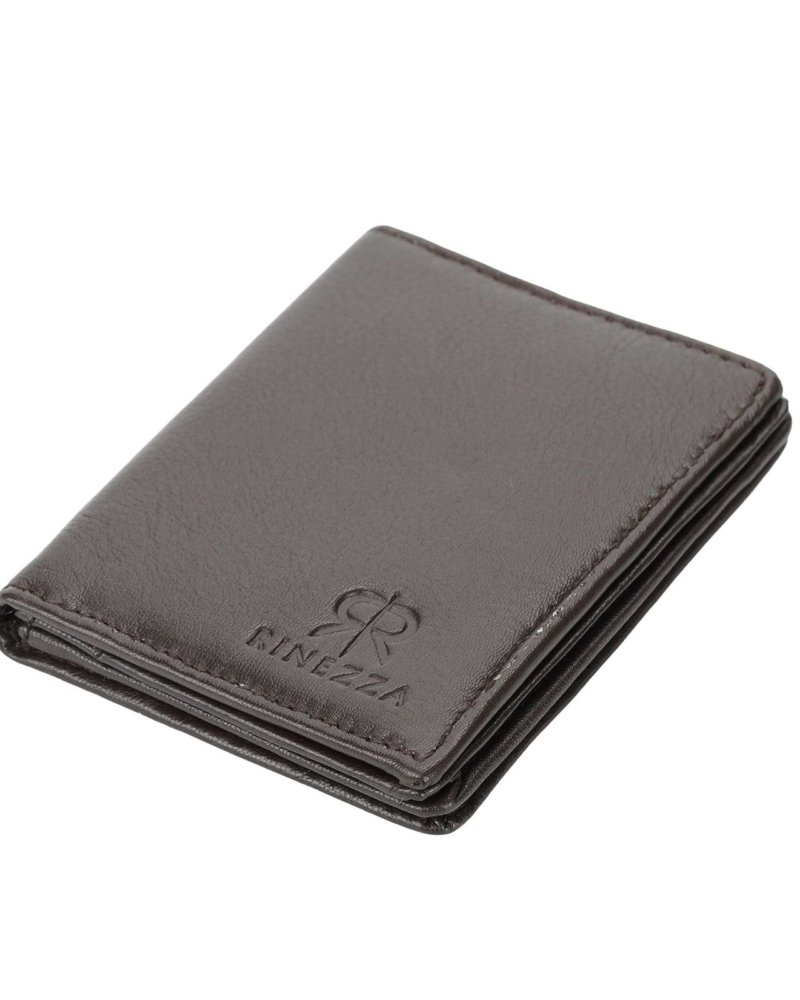Rinezza Genuine Leather Bi-Fold Card Holder Wallet | Slim | Stylish | Available in 3 Colors