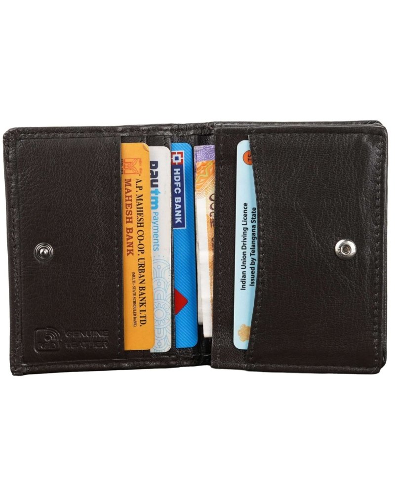 Rinezza Genuine Leather Bi-Fold Card Holder Wallet | Slim | Stylish | Available in 3 Colors