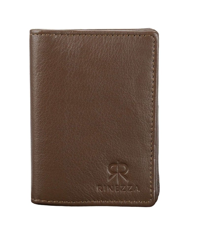 Rinezza Genuine Leather Card Case Wallet for Men | 6 Card Slots | RFID Protected | Compact Bifold