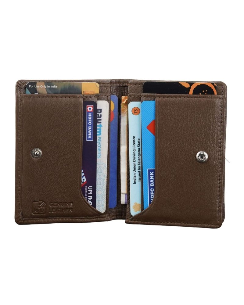 Rinezza Genuine Leather Card Case Wallet for Men | 6 Card Slots | RFID Protected | Compact Bifold