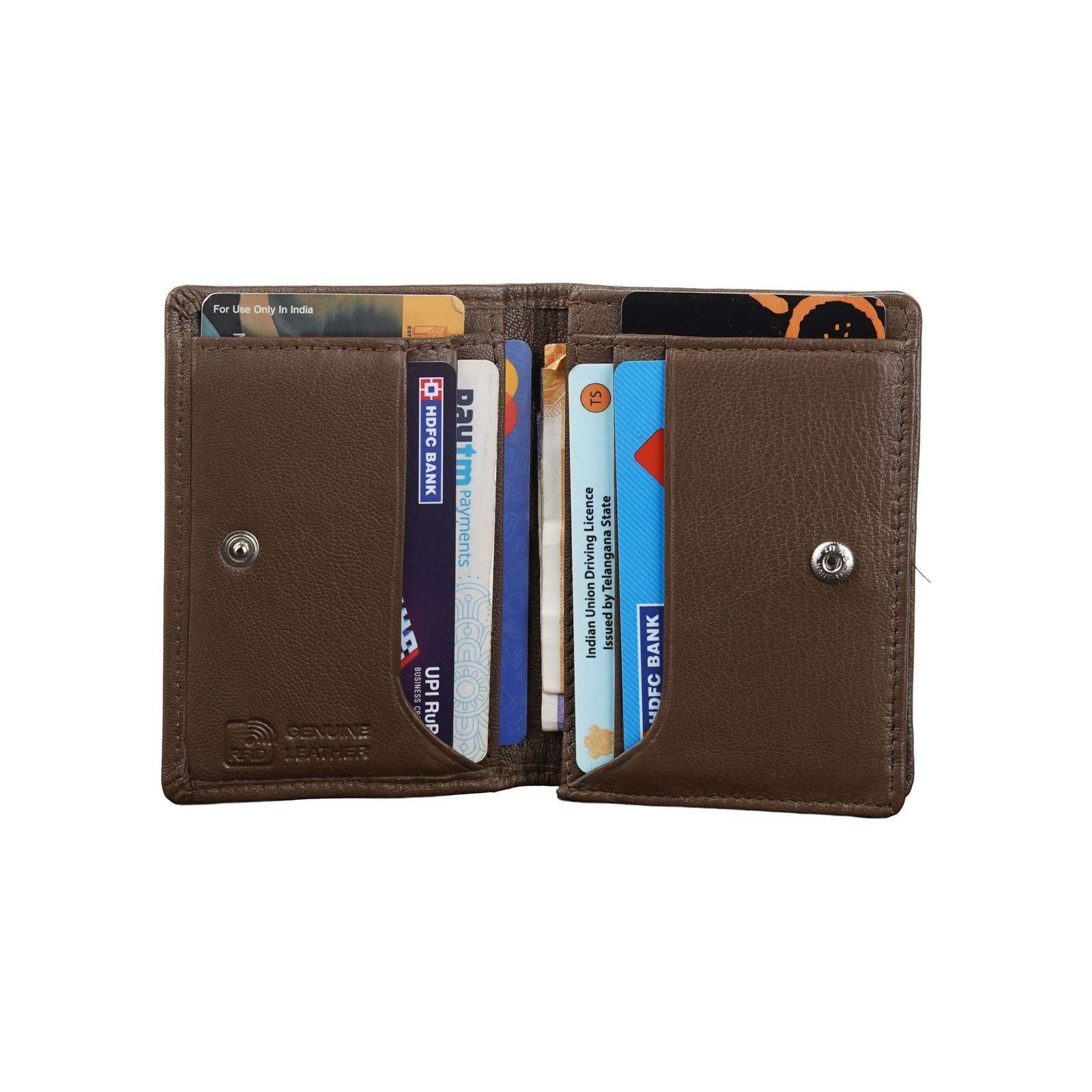 Rinezza Genuine Leather Card Case Wallet for Men | 6 Card Slots | RFID Protected | Compact Bifold - Image 3