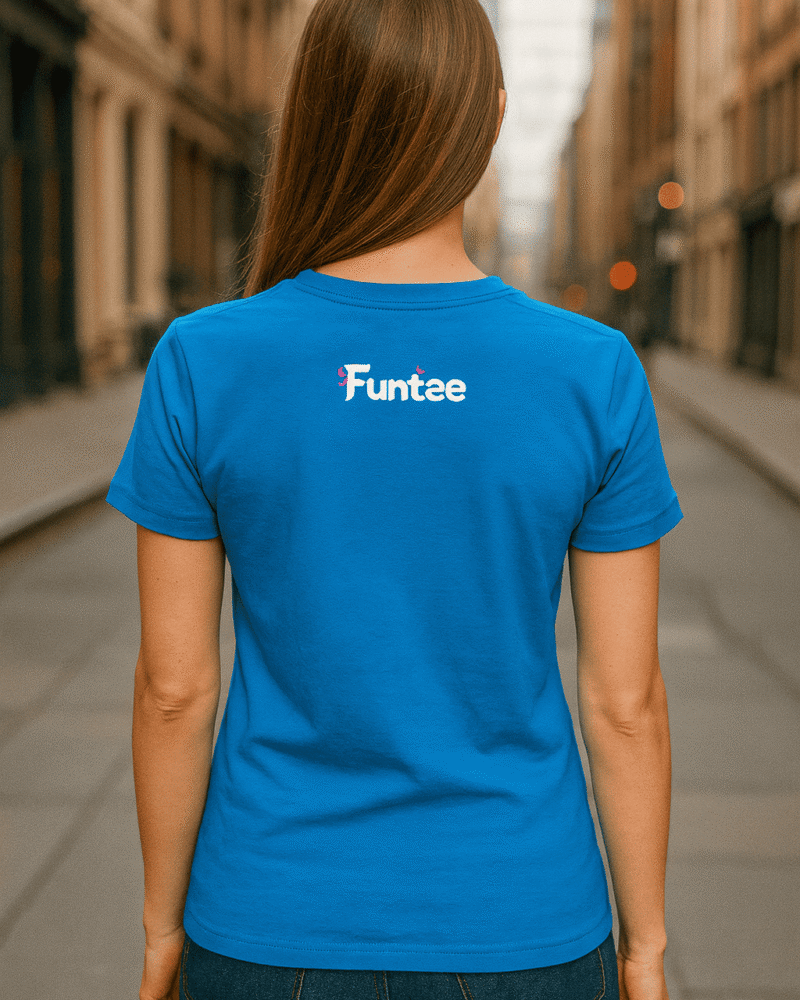 Funtee Unisex Blue Summer Imported T-Shirt Print