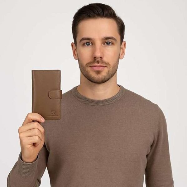 Rinezza Genuine Leather Long Wallet for Men & Women | 10 Card Slots | with Cash Compartment | 1 ID Window | RFID Blocking