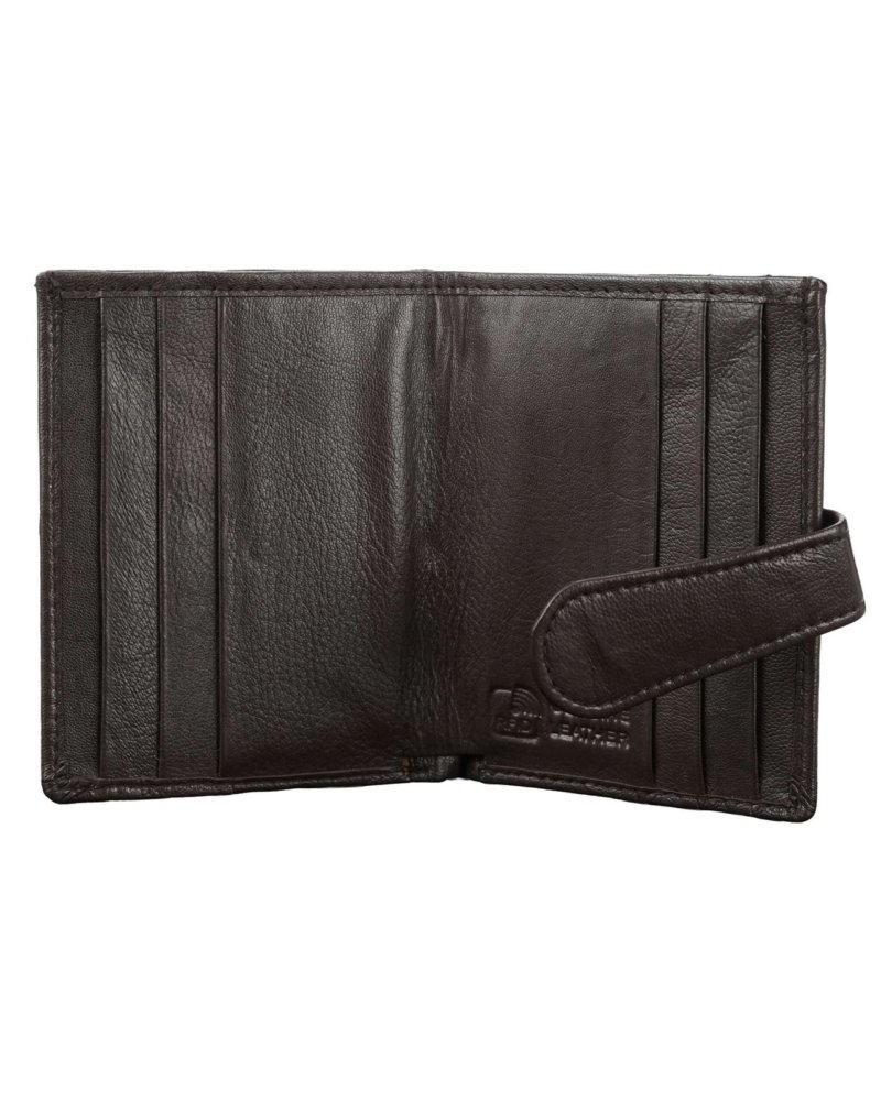 Rinezza Genuine Leather Card Case Wallet | 12 Card Slots with Cash Compartment | Slim Loop Design