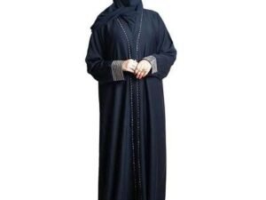Rinezza Latest Abaya with Dupatta Black Sleeves Work Design Free Size