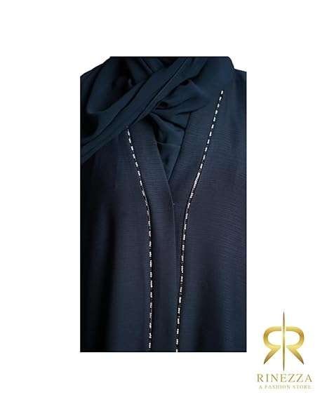 Rinezza Latest Abaya with Dupatta Black Sleeves Work Design Free Size - Image 5
