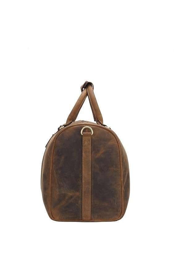 Rinezza Vintage Leather Duffle Bag | Rustic Dark Brown | Travel Weekender Bag with Shoulder Strap | Stylish Duffle for Gym | Business & Adventure | - Image 6