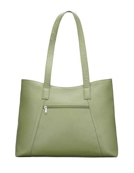 Rinezza Women's Leather Tote Bag, Sage Green, Ladies Purse