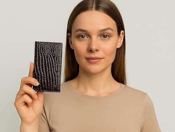 Rinezza Genuine Leather Long Wallet for Men & Women | Slim Card Holder | RFID Blocking | Croco Texture | 11 Card Slots | Bi-Fold | Travel Accessories