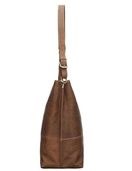 Rinezza Genuine Leather Hobo Stylish Shoulder Bag, Tote Bag with Multiple Compartments, Brown