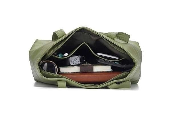 Rinezza Women's Leather Tote Bag, Sage Green, Ladies Purse