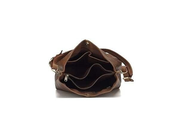 Rinezza Genuine Leather Hobo Stylish Shoulder Bag, Tote Bag with Multiple Compartments, Brown
