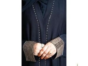 Rinezza Latest Abaya with Dupatta Black Sleeves Work Design Free Size