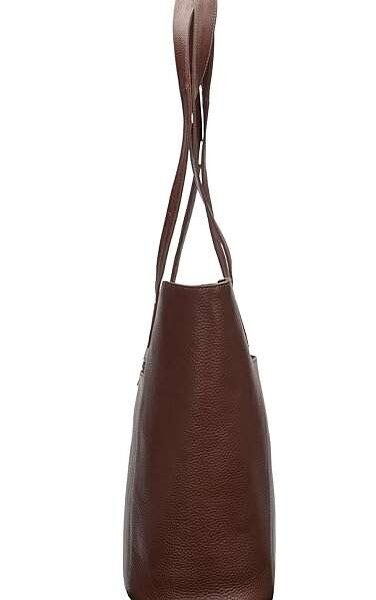 Rinezza Genuine Leather Women's Classic Tote Bag | Hobo Shoulder Bag for Office | Brown Spacious Stylish Design