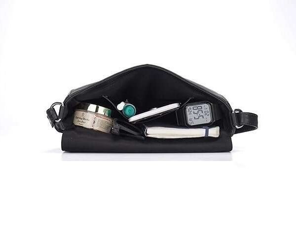 Rinezza Genuine Leather Sling Bag with Magnetic Button Adjustable Shoulder Strap,Trendy Crossbody Bag For Girls