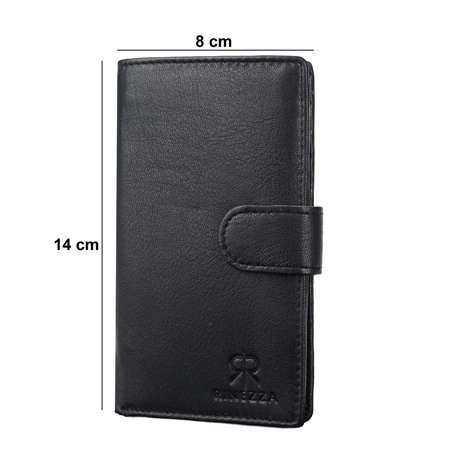 Rinezza Genuine Leather Long Wallet for Men & Women | 9 Card Slots | Currency Compartment | 1 ID Window | 1 Coin Pocket | Snap Closure | RFID Protected - Image 7