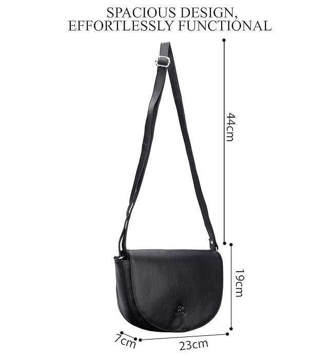 Rinezza Genuine Leather Sling Bag with Magnetic Button Adjustable Shoulder Strap,Trendy Crossbody Bag For Girls - Image 7