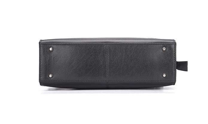 Rinezza Genuine Leather Satchel Handbag for Women, Satchel Bag for Work, Ladies Purse, Stylish Shoulder Bag, Black - Image 4