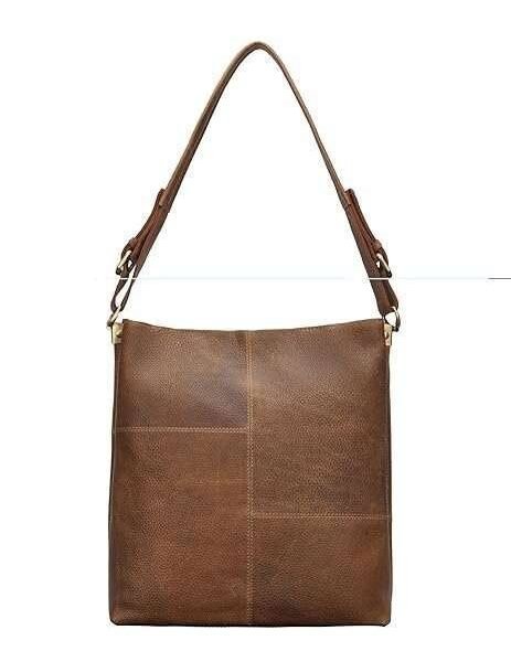 Rinezza Genuine Leather Hobo Stylish Shoulder Bag, Tote Bag with Multiple Compartments, Brown