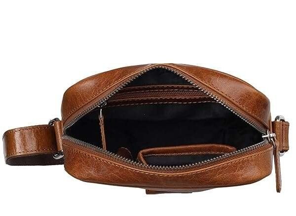 Rinezza Genuine Leather Vertical Sling Bag for Men & Women