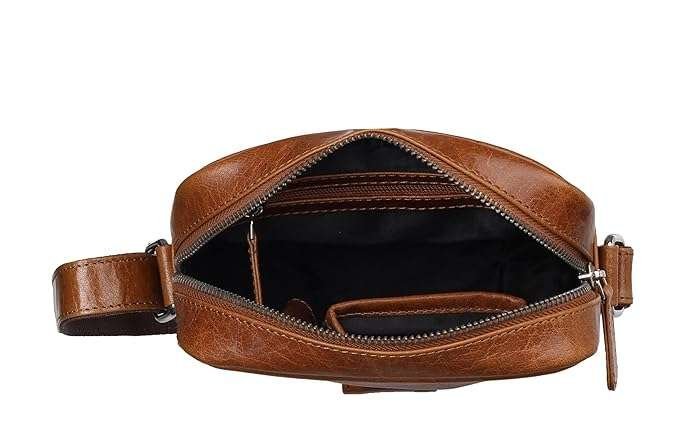 Rinezza Genuine Leather Vertical Sling Bag for Men & Women - Image 4