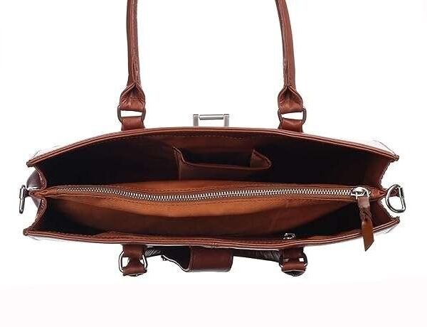 Rinezza Vintage Full-Grain Real Leather Handbag for Women | Ladies Bag | Stylish Shoulder Bag | Tote for Office Work