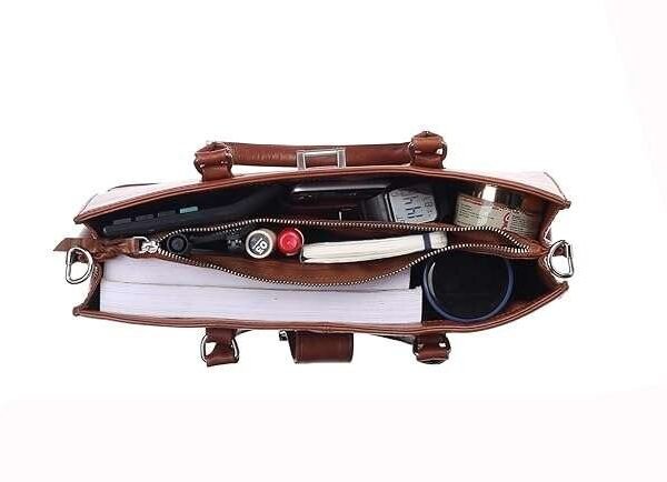 Rinezza Vintage Full-Grain Real Leather Handbag for Women | Ladies Bag | Stylish Shoulder Bag | Tote for Office Work