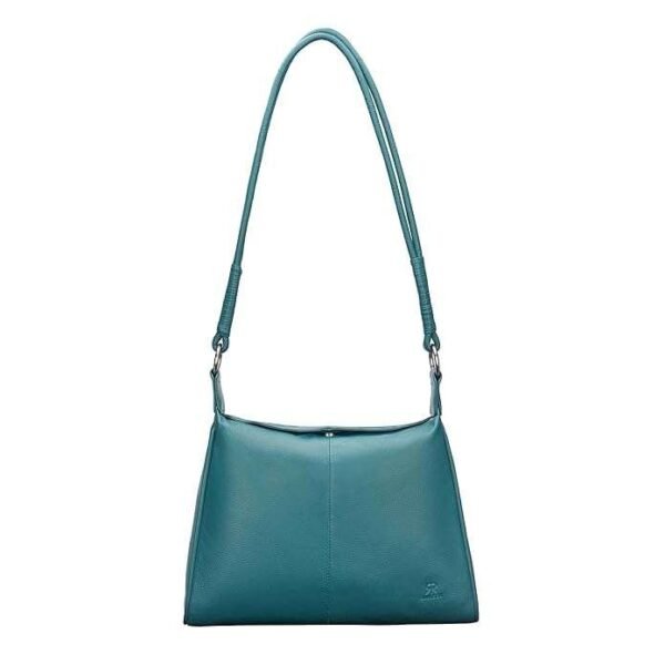 Rinezza Genuine Premium Leather Satchel Handbag for Women | Teal | Spacious Design