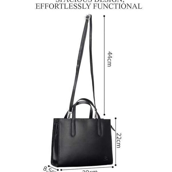 Rinezza Genuine Leather Satchel Handbag for Women, Satchel Bag for Work, Ladies Purse, Stylish Shoulder Bag, Black