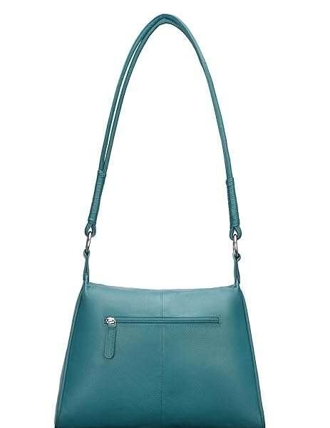 Rinezza Genuine Premium Leather Satchel Handbag for Women | Teal | Spacious Design