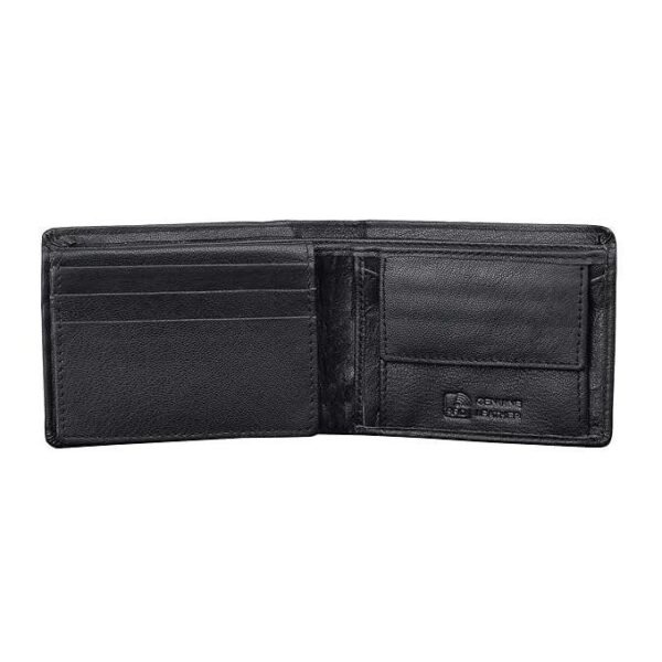 Rinezza Genuine Leather Men's Wallet, Black, Multi Card Slots with ID Window, RFID Protected