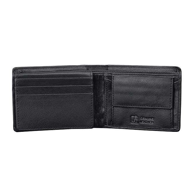 Rinezza Genuine Leather Men's Wallet, Black, Multi Card Slots with ID Window, RFID Protected - Image 7