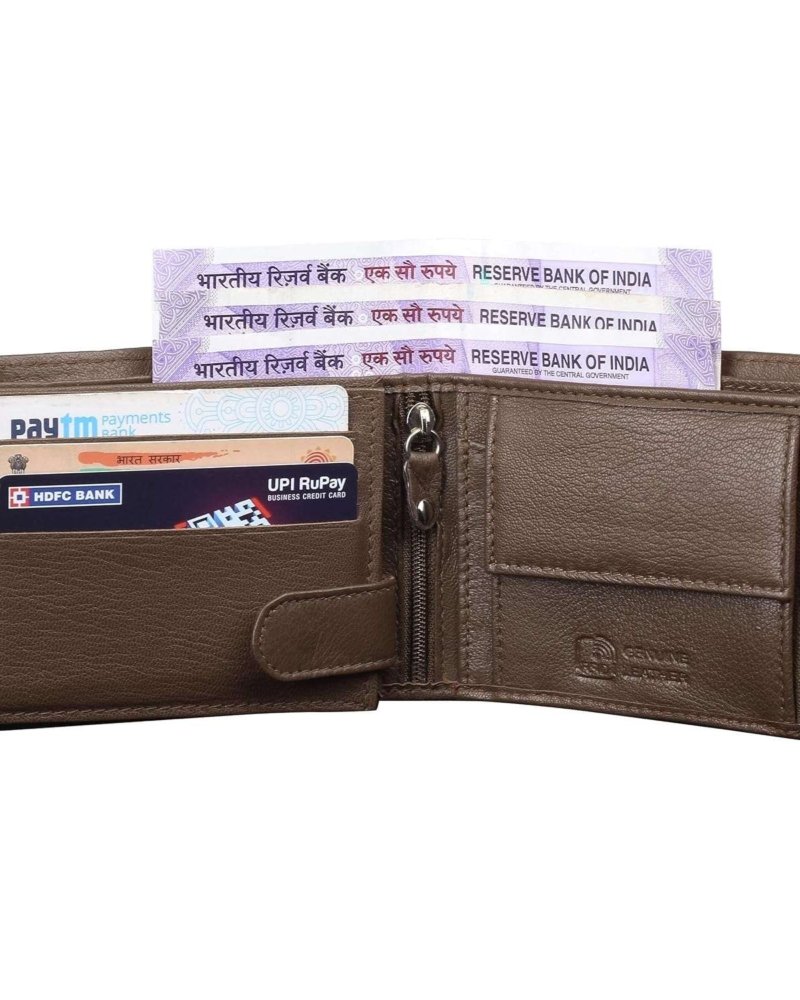 Rinezza Men's Genuine Leather Wallet | Bi-fold with Multiple Card Slots | Coin Pocket