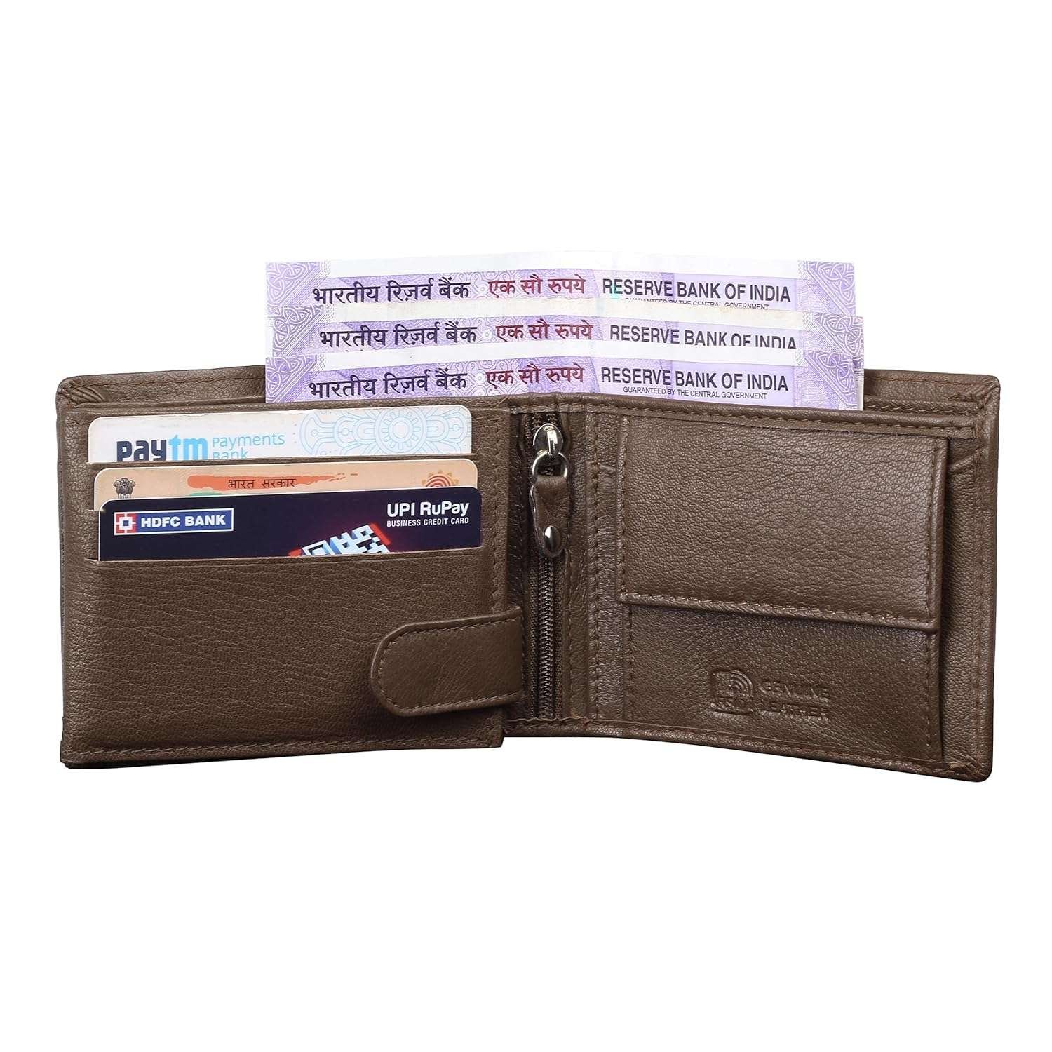 Rinezza Men's Genuine Leather Wallet | Bi-fold with Multiple Card Slots | Coin Pocket - Image 4