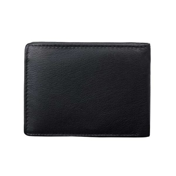 Rinezza Genuine Leather Men's Wallet, Black, Multi Card Slots with ID Window, RFID Protected