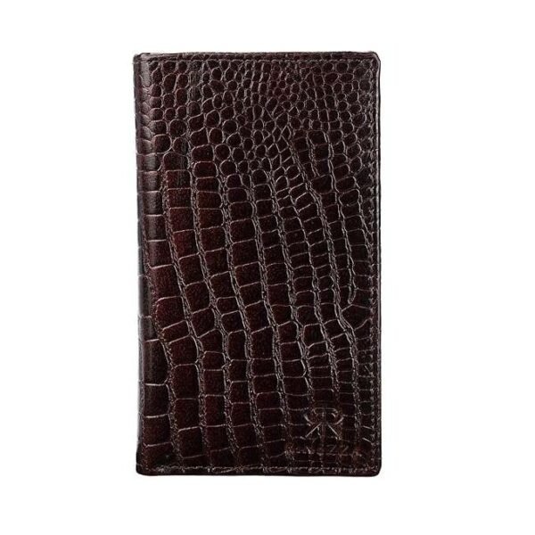Rinezza Genuine Leather Long Wallet for Men & Women | Slim Card Holder | RFID Blocking | Croco Texture | 11 Card Slots | Bi-Fold | Travel Accessories