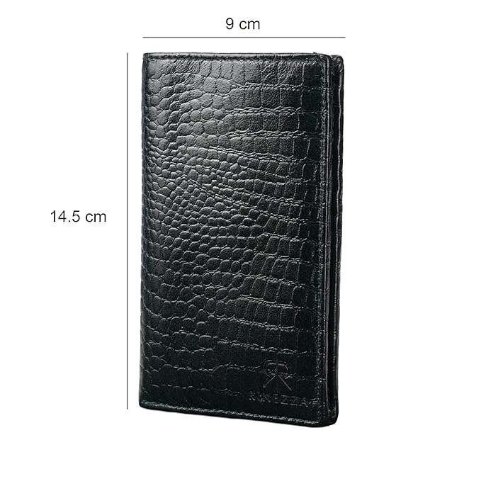 Rinezza Genuine Leather Long Wallet | Premium Crocodile-Textured Organizer for Men & Women | Card, Cash. - Image 2