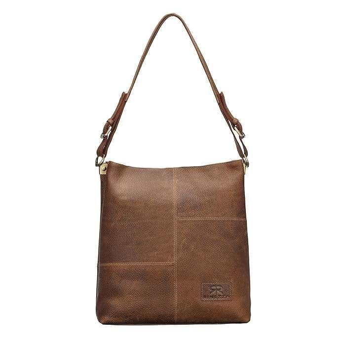 Rinezza Genuine Leather Hobo Stylish Shoulder Bag, Tote Bag with Multiple Compartments, Brown