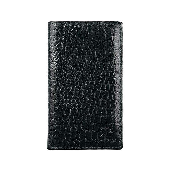 Rinezza Genuine Leather Long Wallet | Premium Crocodile-Textured Organizer for Men & Women | Card, Cash.