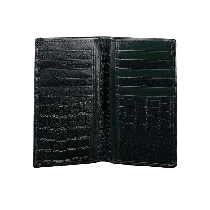 Rinezza Genuine Leather Long Wallet | Premium Crocodile-Textured Organizer for Men & Women | Card, Cash. - Image 4