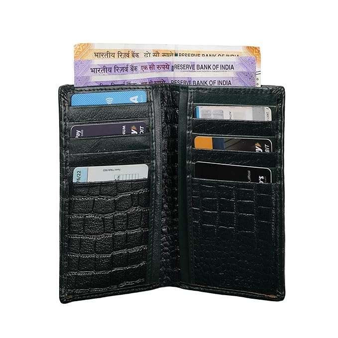 Rinezza Genuine Leather Long Wallet | Premium Crocodile-Textured Organizer for Men & Women | Card, Cash. - Image 7
